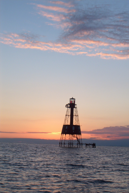 Carysfort Reef light at suset