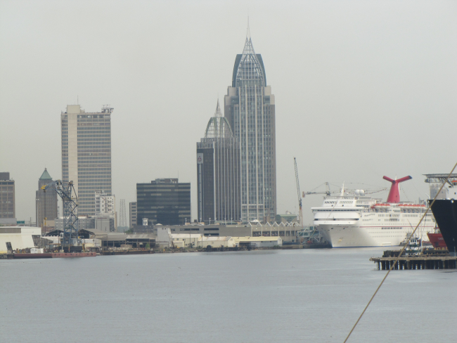 The cruise ship CARNIVAL ELATION tied up at Mobile