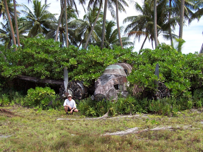 A downed aircraft at Palmyra atoll
