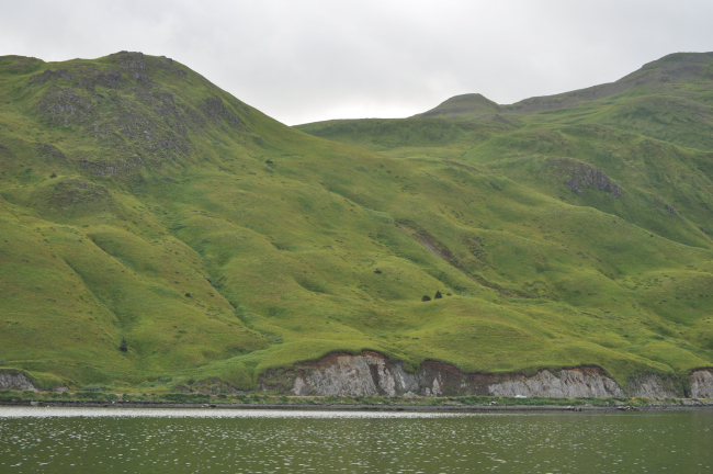The volcanic hills of Dutch Harbor