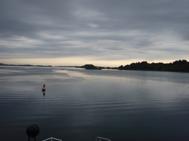 Buoyed passage at twilight