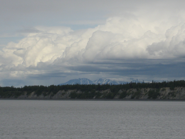 Looking over Fire Island to Mount Susitna