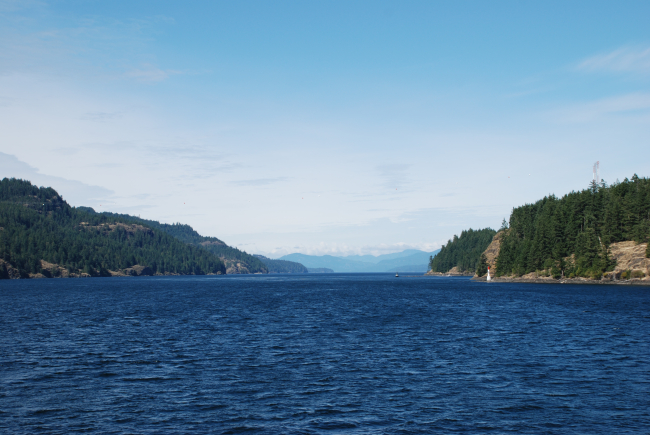 Looking up Seymour Narrows, British Columbia