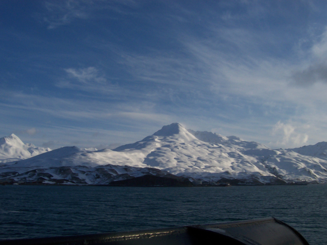 Snow-clad mountains of Kodiak Island