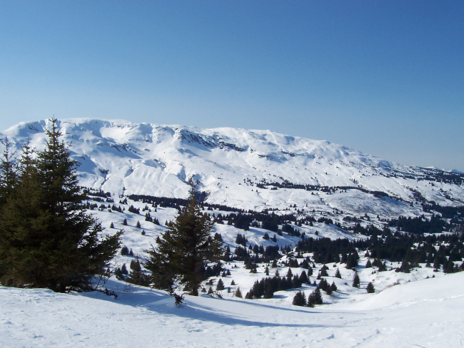 Snow-clad ridge above Kodiak