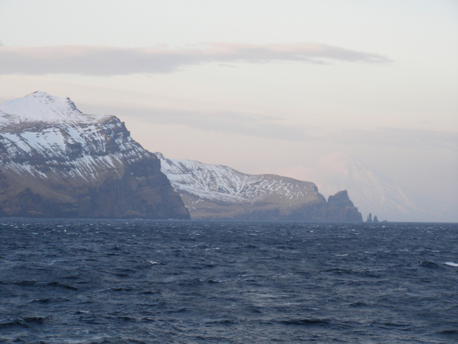 Offshore sea stacks seen in the Islands of the Four Mountains