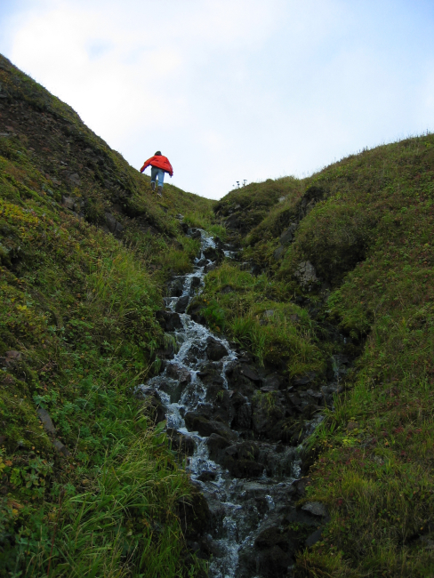 A small stream running down the slopes of St