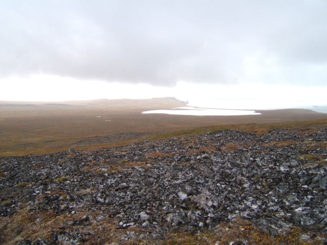 Frost heaved rock fragments on the high lands of St