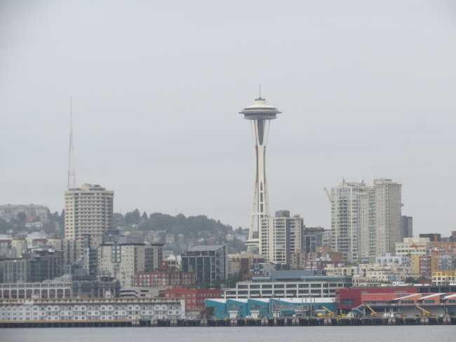 Seattle Space Needle seen from Puget Sound