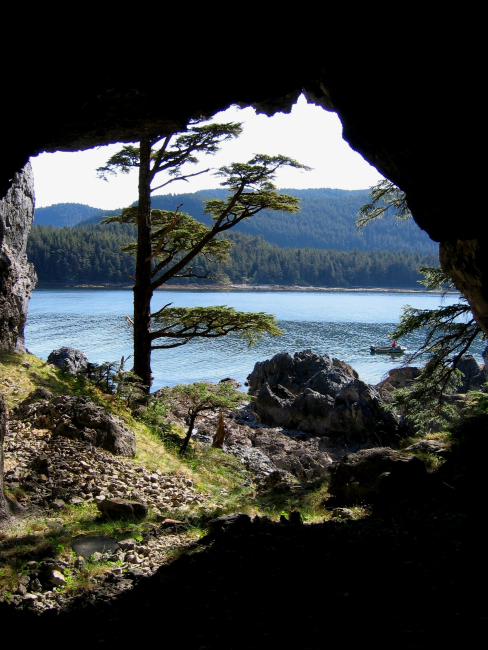 Looking out from a Sea cave in the Cape Decision area