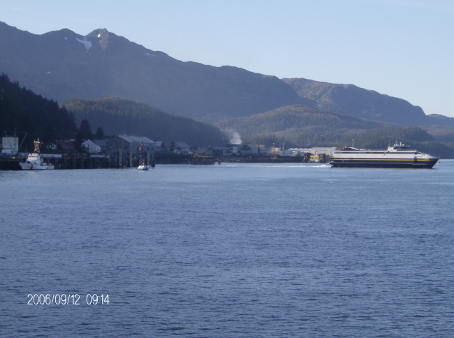Alaska ferry departing Cordova