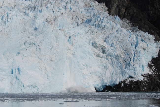 Calving at glacier terminus
