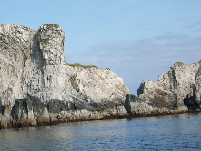Rocky shoreline of the Shumagin Islands at about half-tide