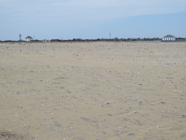 Panoramic view of the lookout tower, quarters, and boathouse of the AssateagueIsland Coast Guard Life-Saving Station