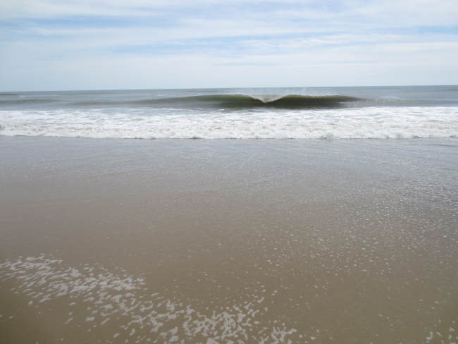 Tubular wave breaking on Assateague Island beach